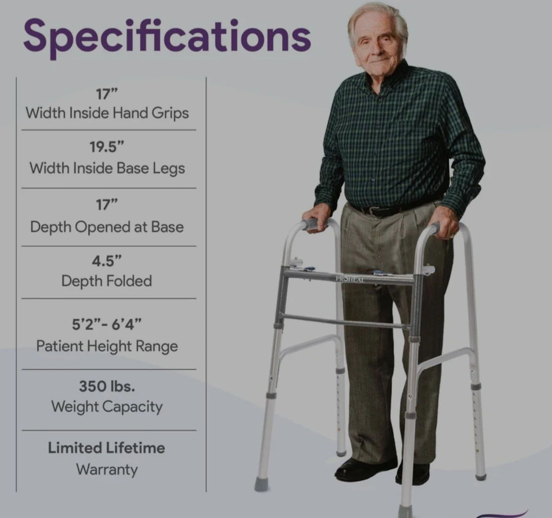Guardian Two-Button Folding Walker with 5" Wheels NEW! - photo 3