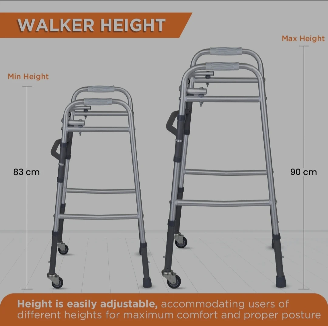 Guardian Two-Button Folding Walker with 5" Wheels NEW! - photo 4