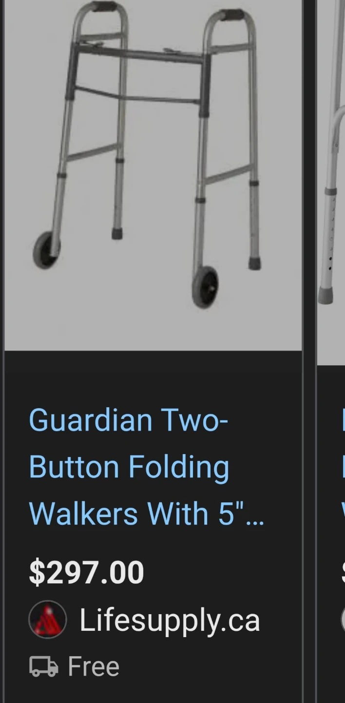 Guardian Two-Button Folding Walker with 5" Wheels NEW! - photo 5