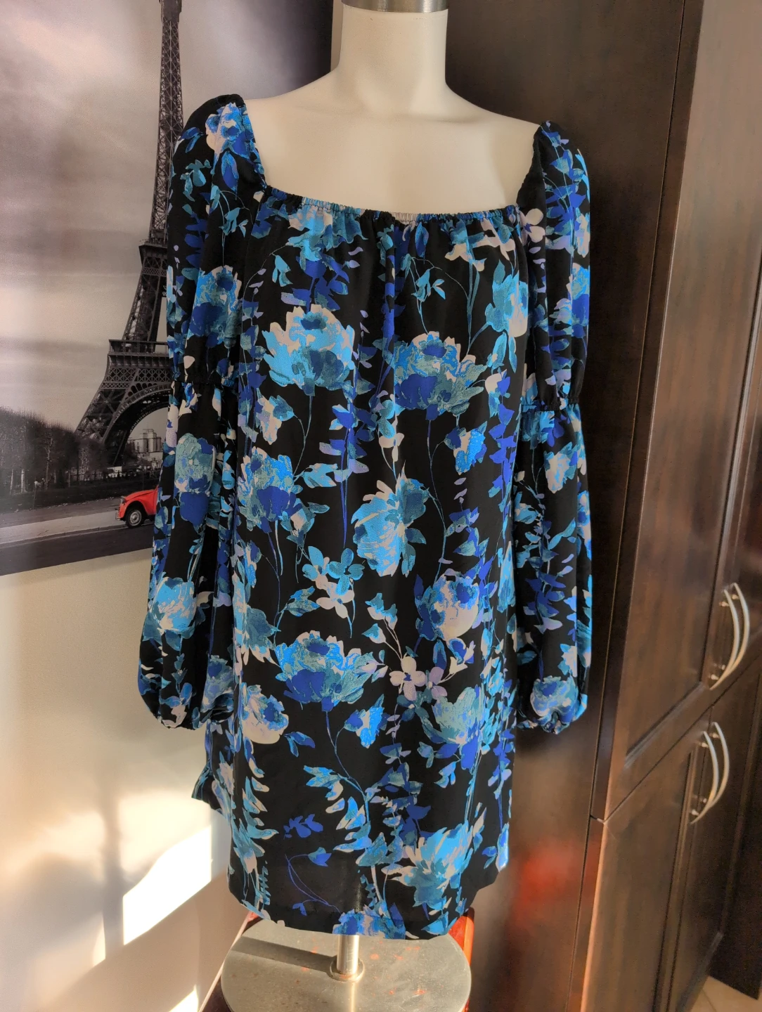 Floral Print dress with Square Neckline