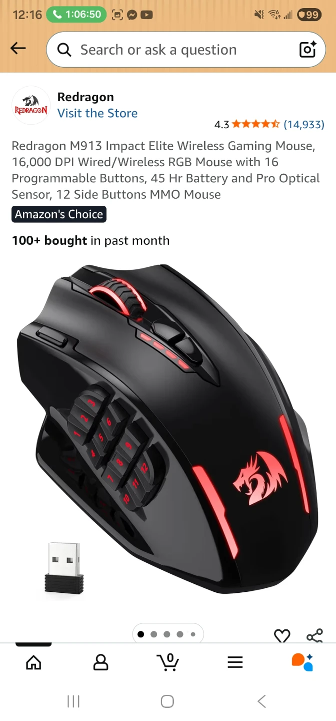 Redragon M913 Impact Elite Wireless Gaming Mouse - photo 5