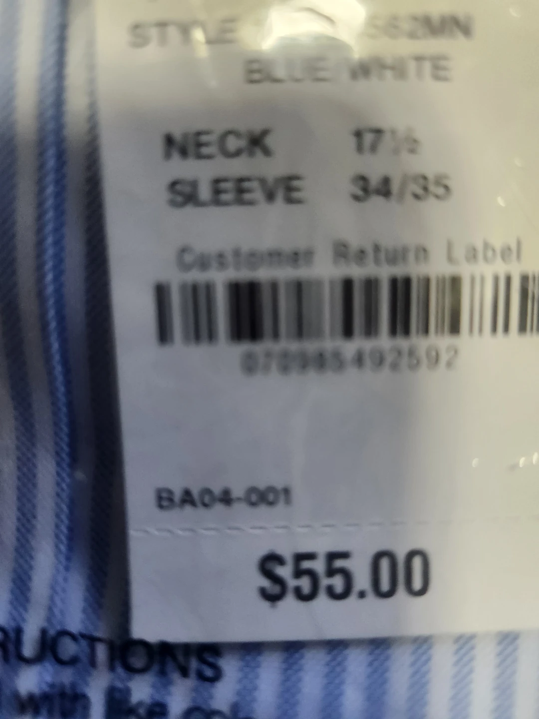 Club Room Men's Button-Down Dress Shirt Blue/White Stripe - photo 3