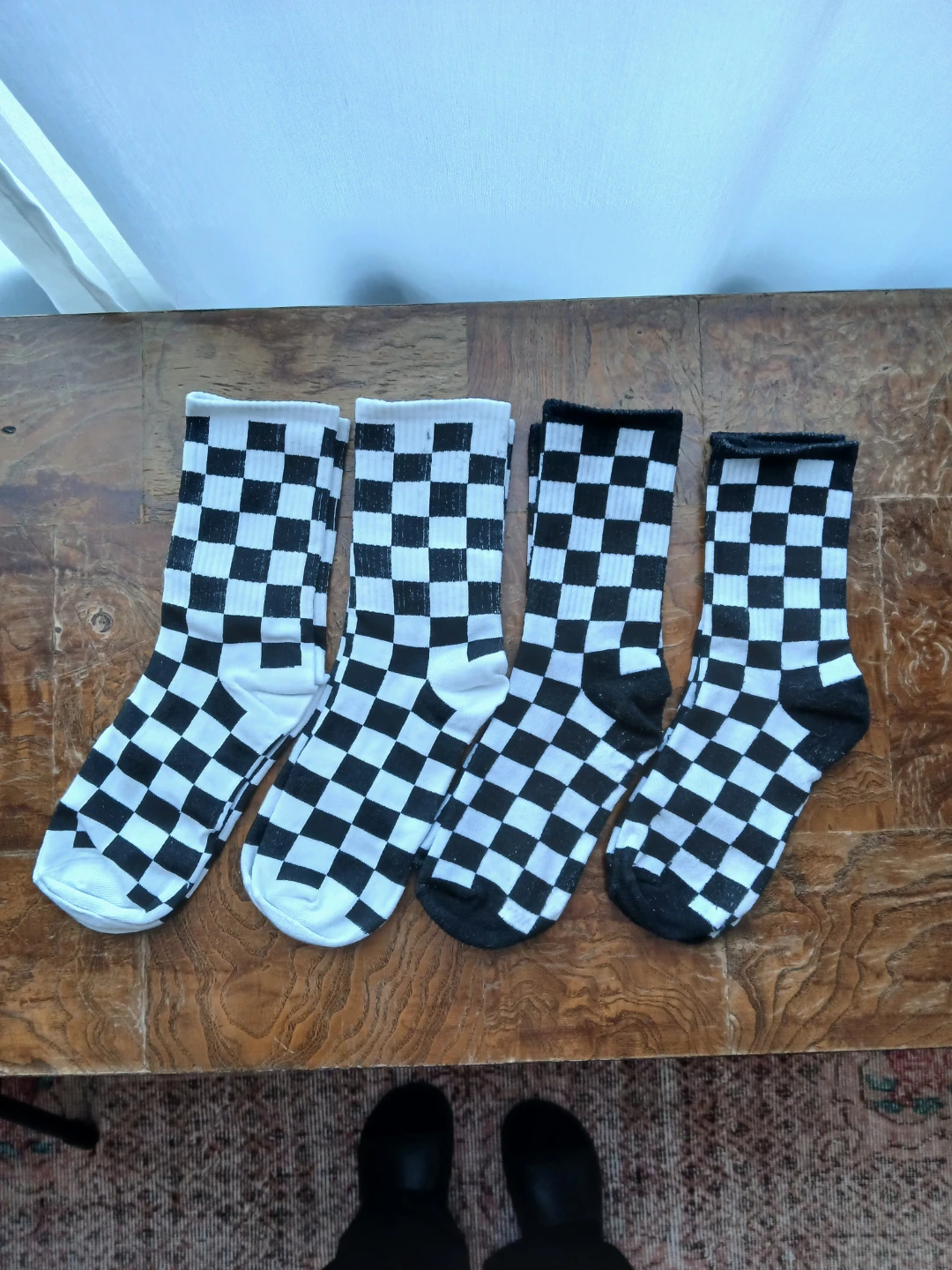 Checkerboard Socks - Black & White