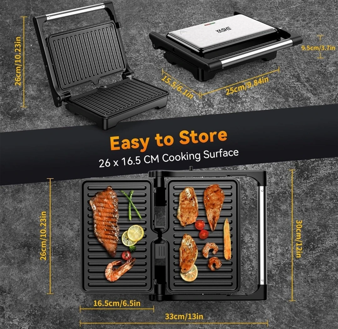 YASHE Multifunctional Sandwich Toaster & Grill 1200W - photo 4