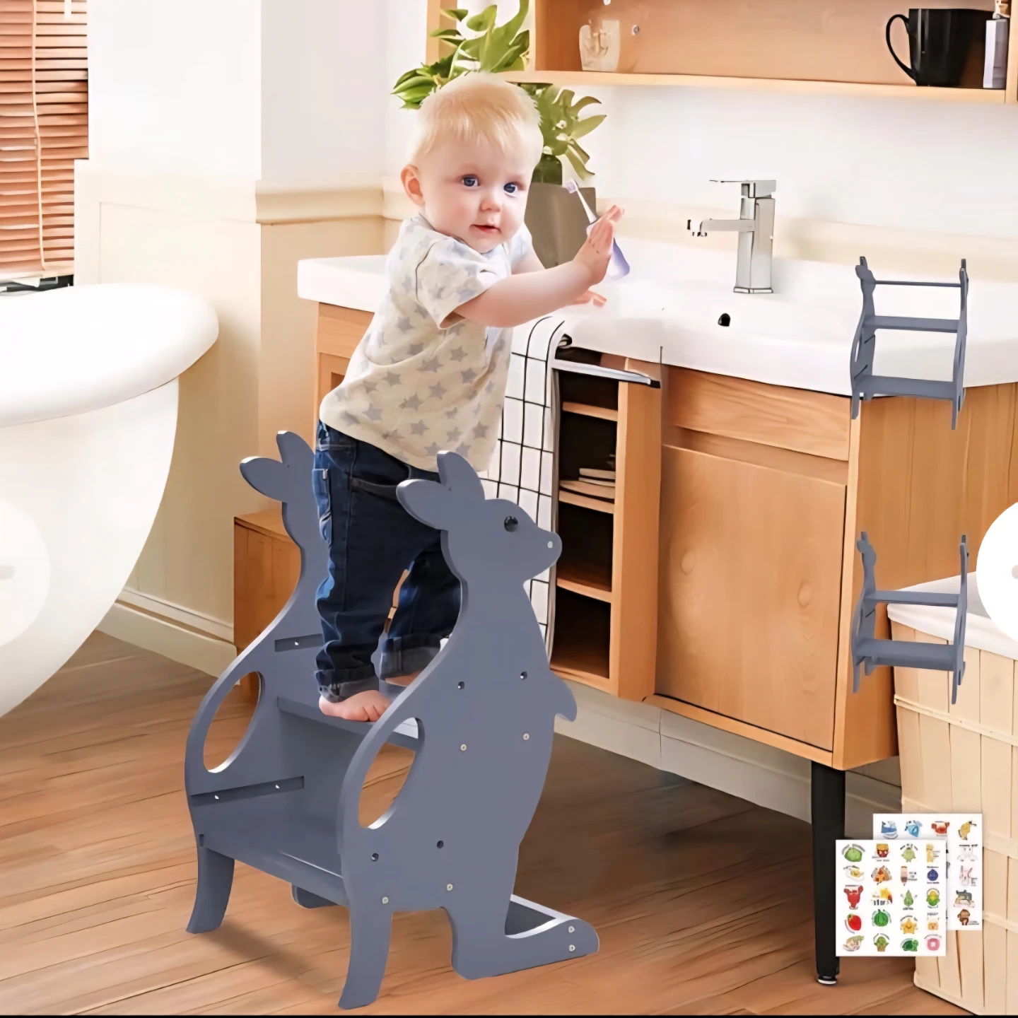 Wooden toddler step stool (New in box)