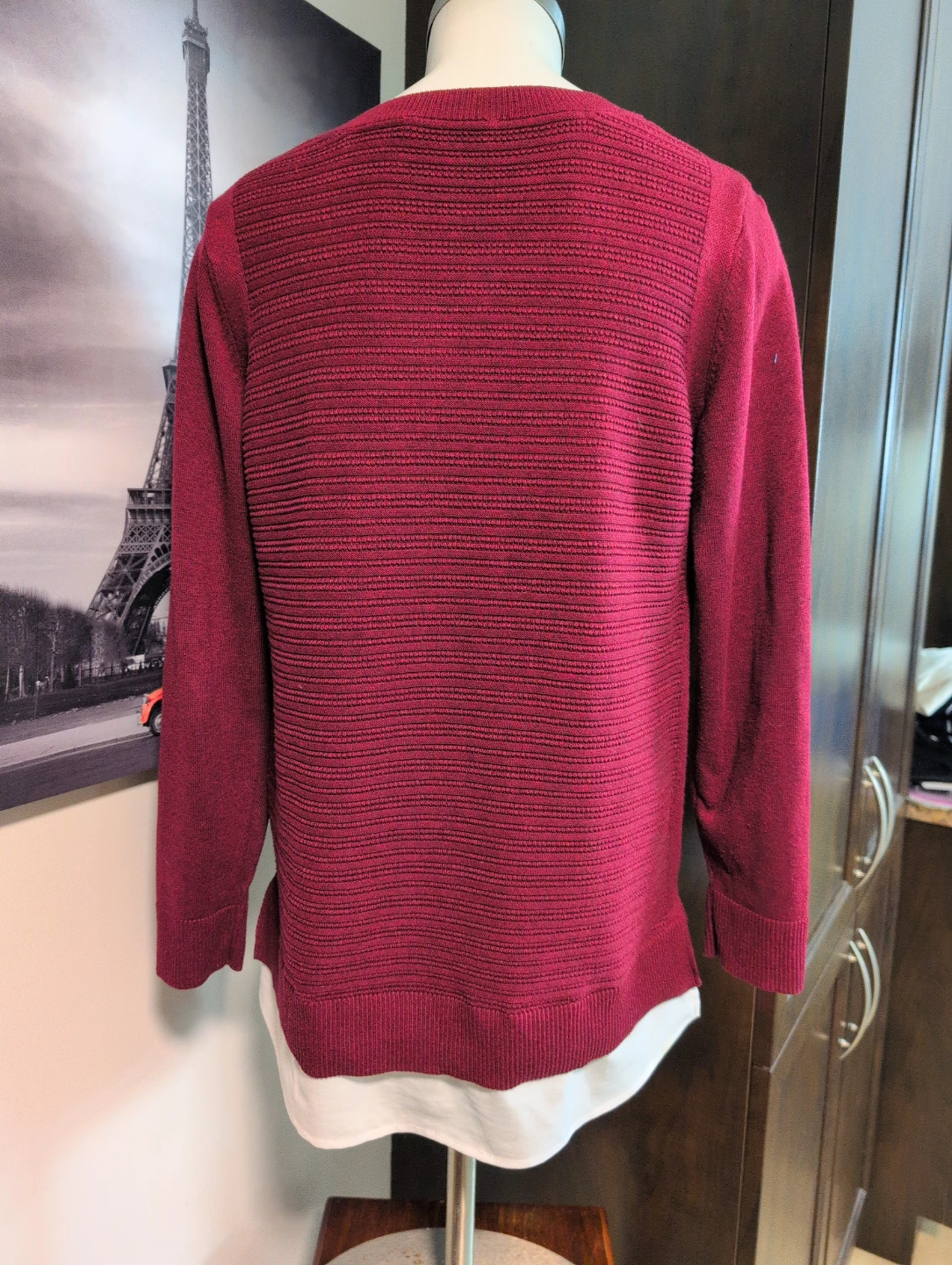 Hilary Radley V-Neck Sweater - Burgundy - Medium - photo 4