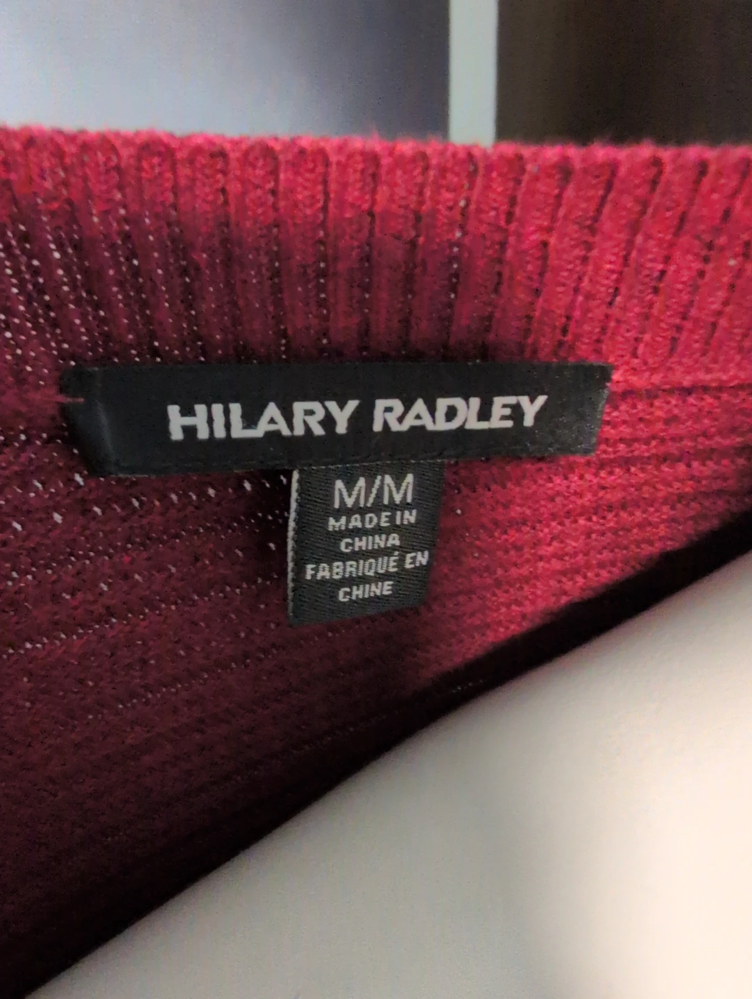 Hilary Radley V-Neck Sweater - Burgundy - Medium - photo 5