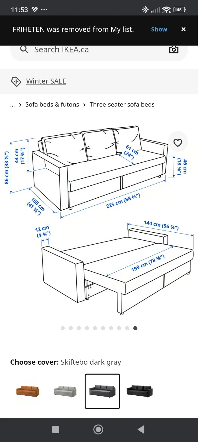 IKEA FRIHETEN Sofa Bed - Dark Gray - photo 3