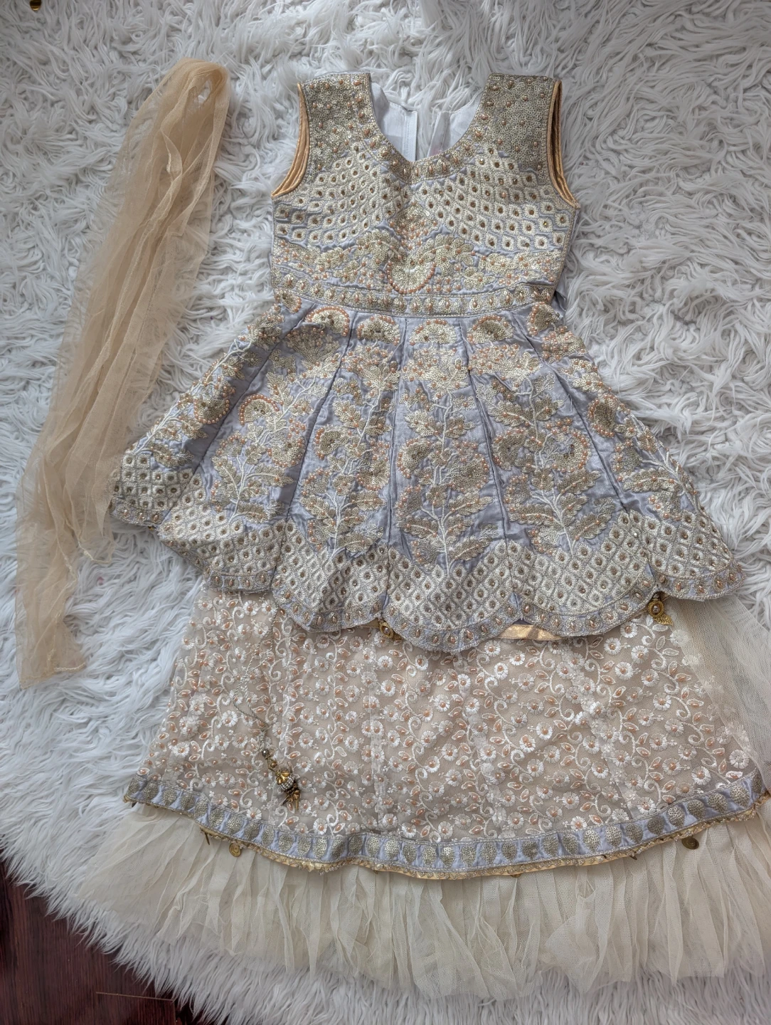 Kids Embellished Peplum Top and lehnga Set - photo 4