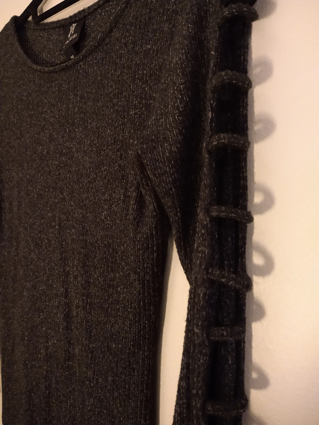 Derek Heart Grey long sleeve bodycon dress cut out sleeves - photo 3