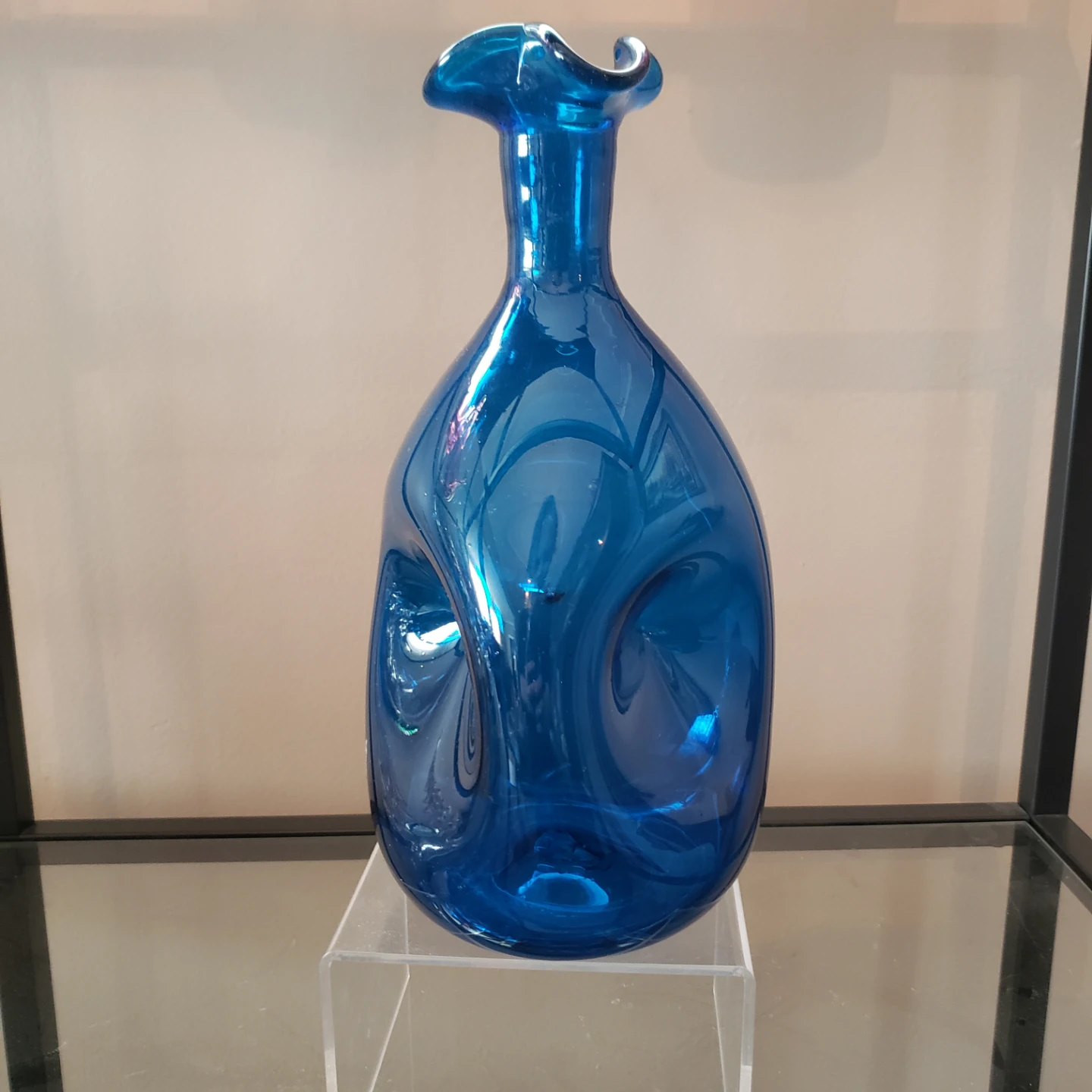 Blue Art Glass Vase Blenko