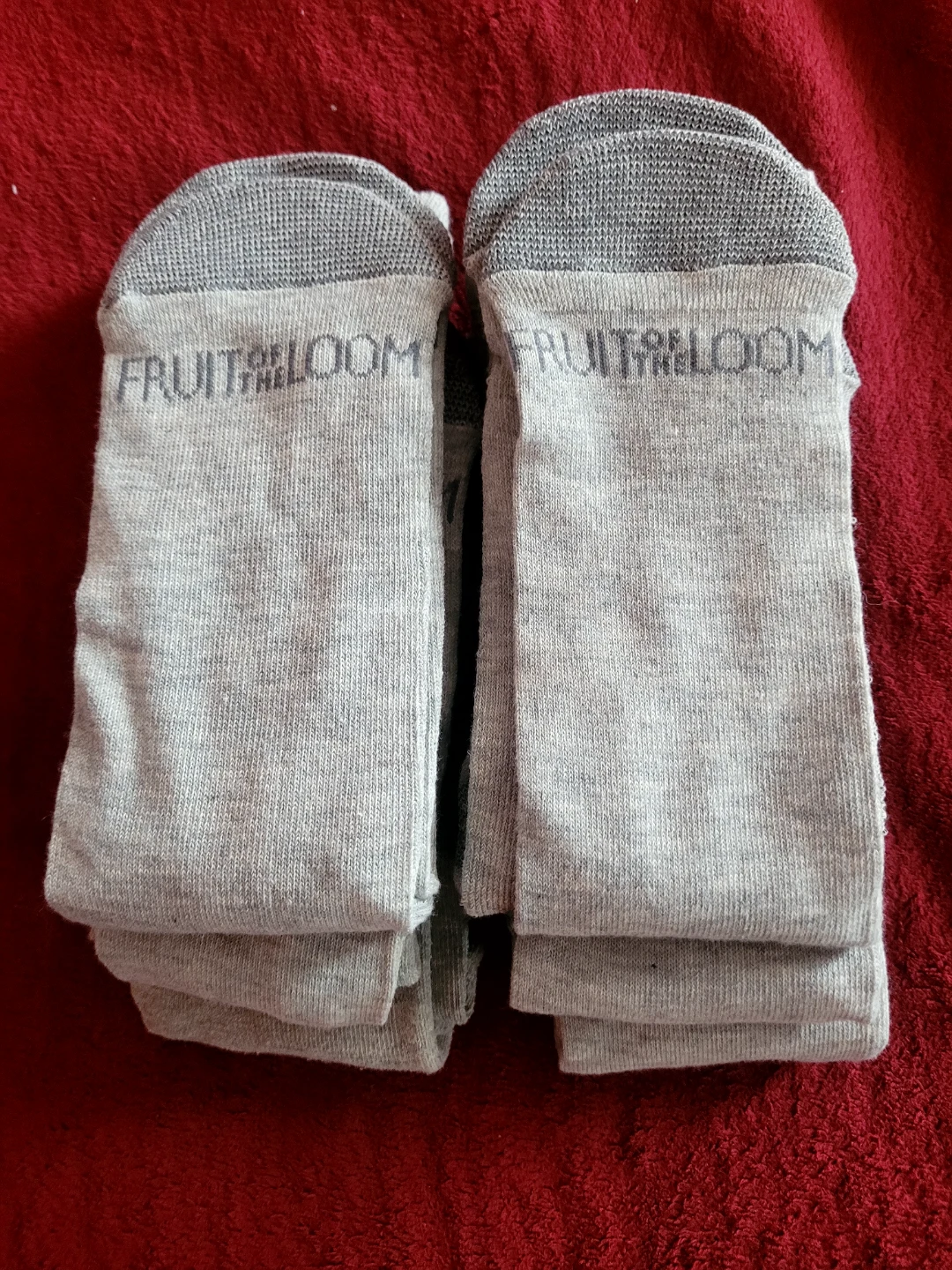 Fruit of the Loom Grey Crew Socks - Pack of 6🥕