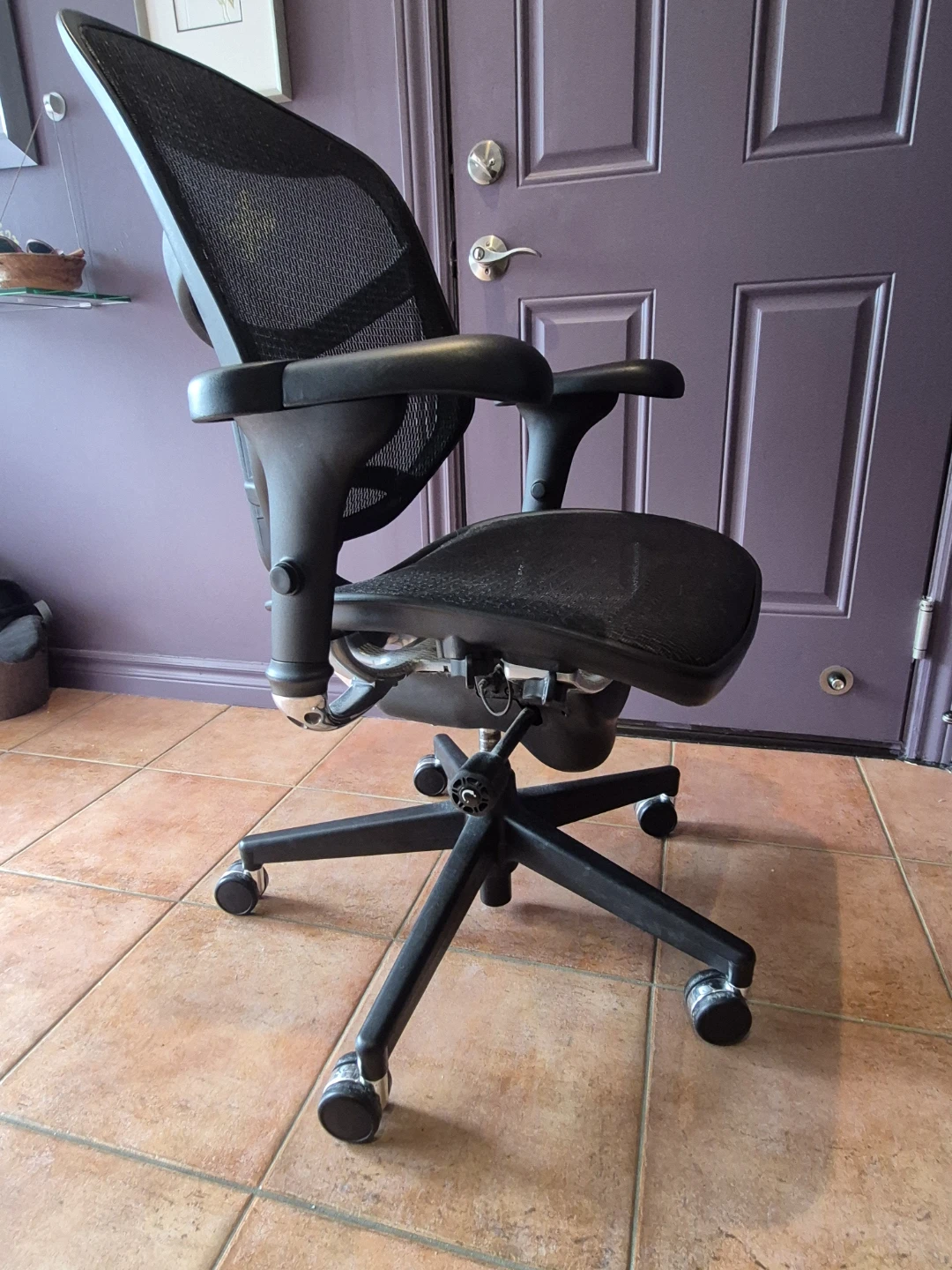 Black Mesh Office Chair with Adjustable Lumbar Support - photo 3