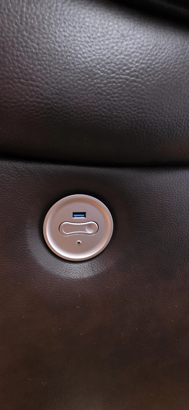 Brown Leather Loveseat Recliner with USB Ports - photo 3