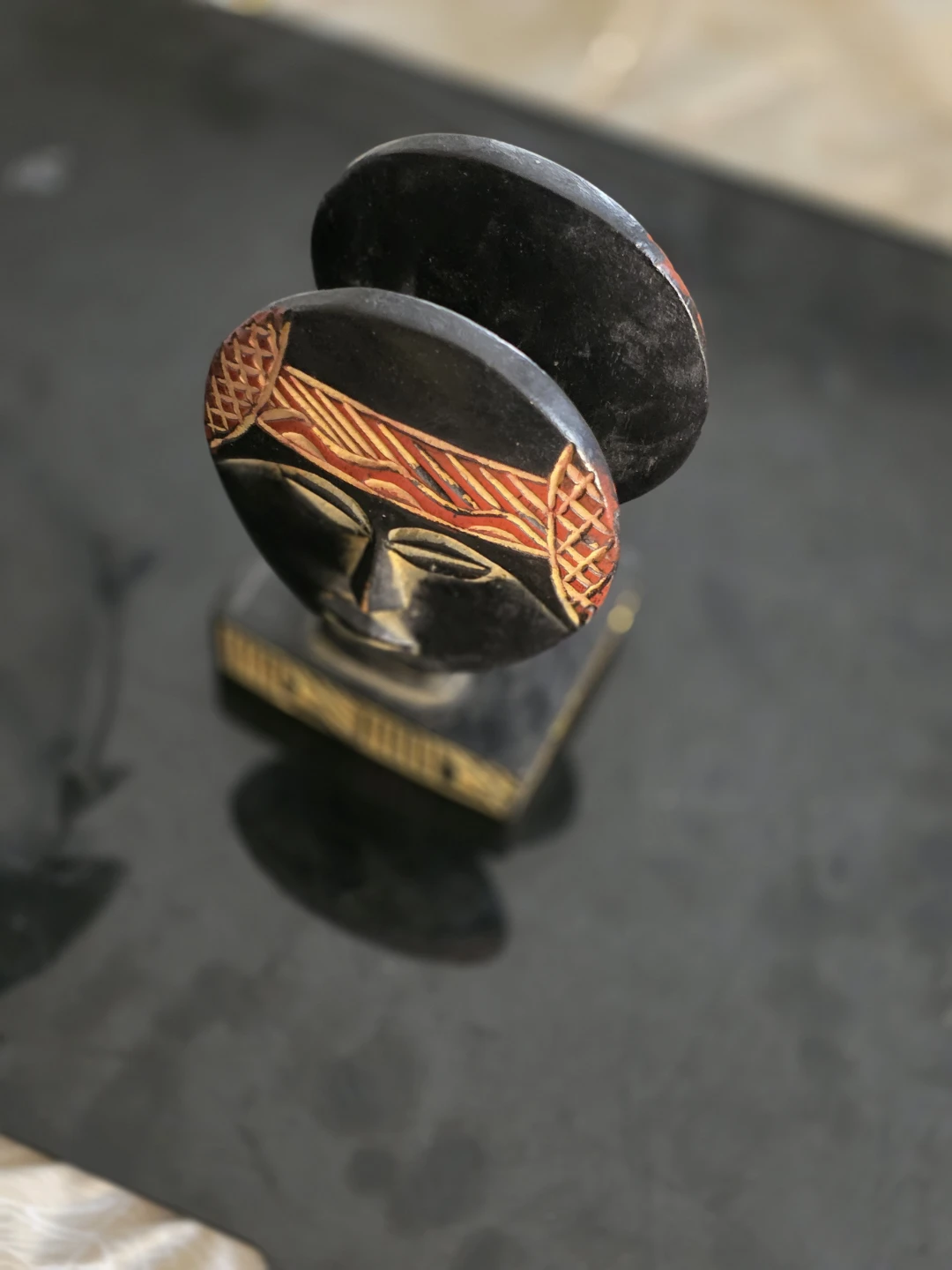 Hand-Carved Wooden African Figurine - photo 2