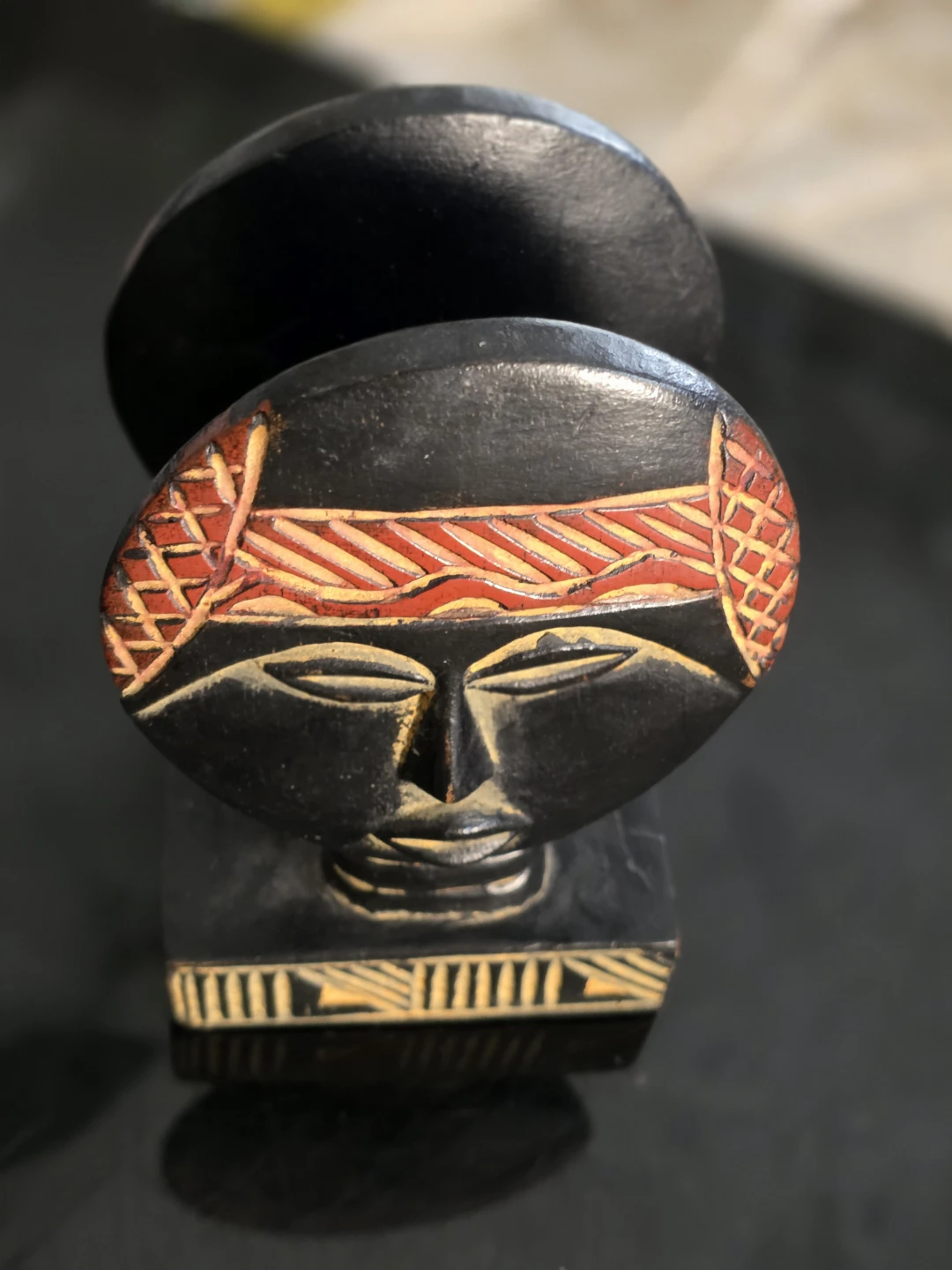 Hand-Carved Wooden African Figurine - photo 3