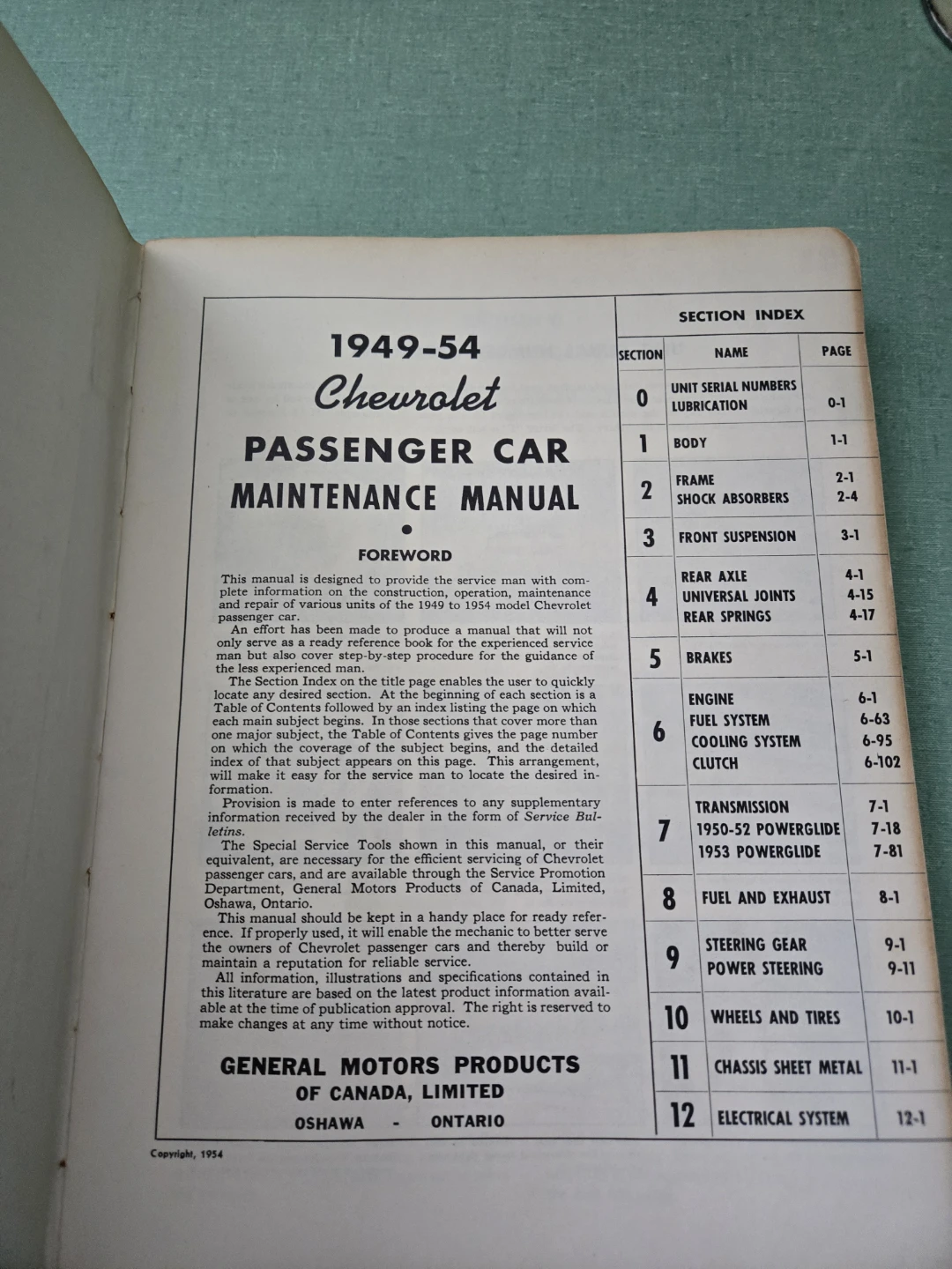 Chevrolet Passenger Cars 1949-54 Maintenance Manual - photo 2