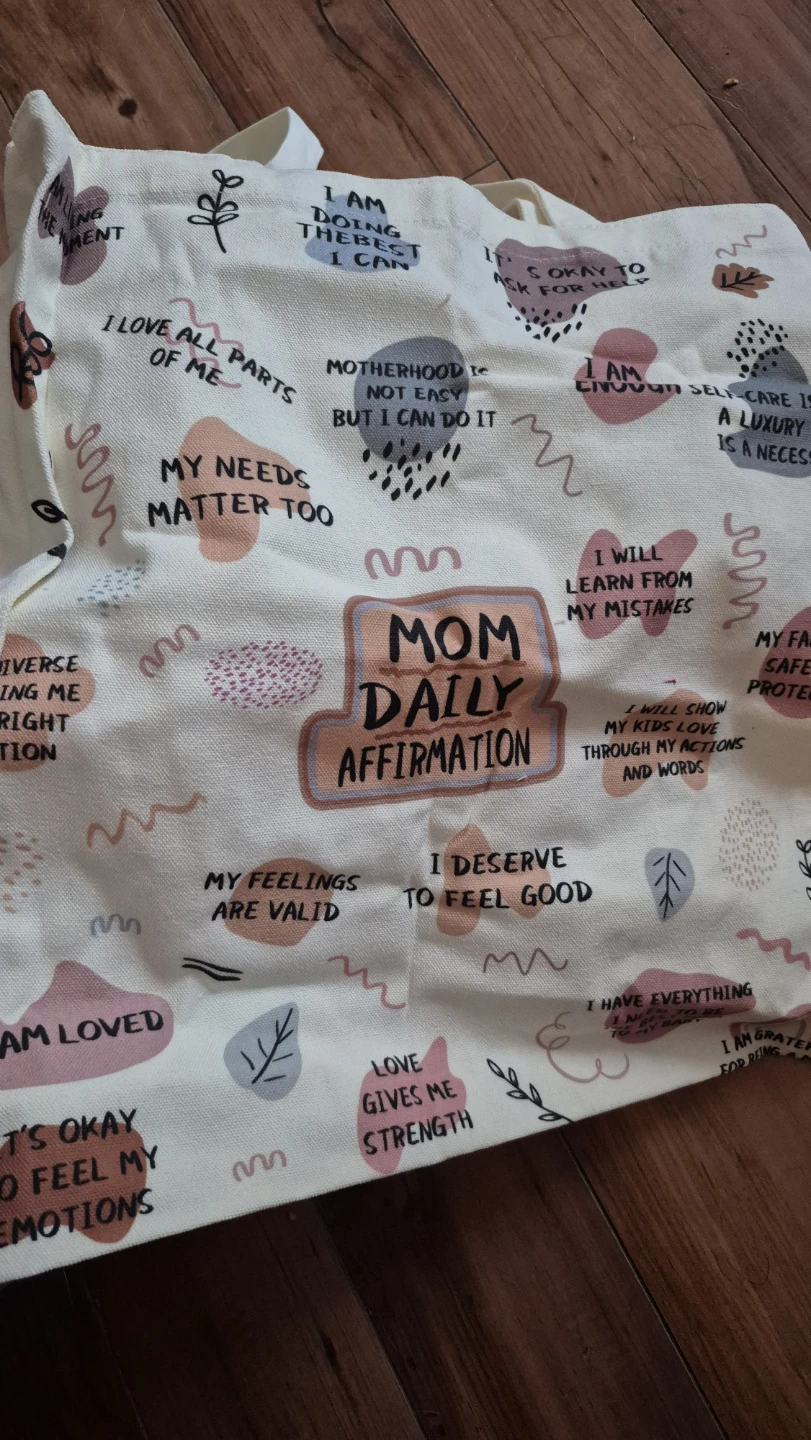 Mom Daily Affirmation Glass Tumbler and Tote Bag Set - photo 2