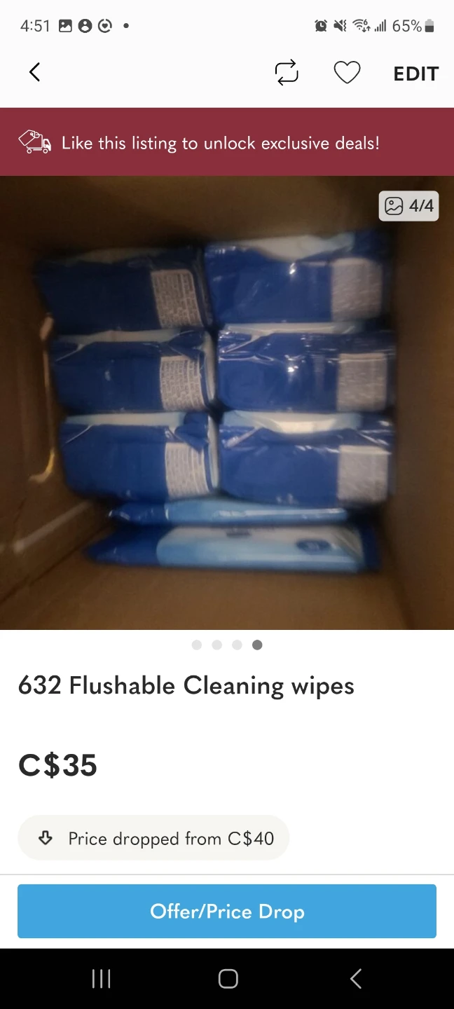 Great Value 632 Flushable Cleaning Wipes - photo 4