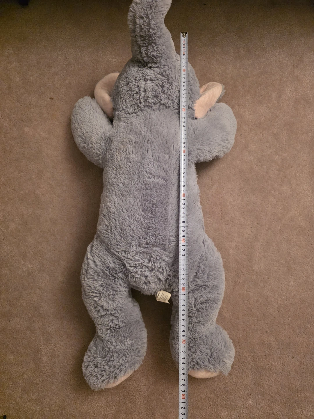 Large Grey Stuffed Elephant Plush Toy - photo 2