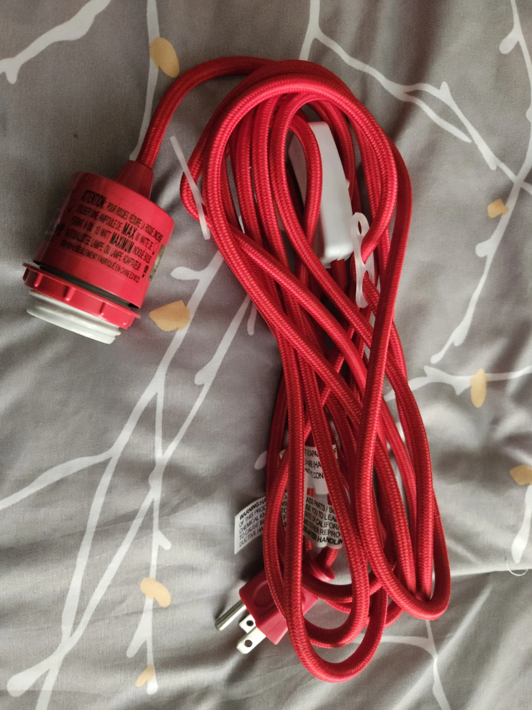 West Elm Plug In Light Pendant Cord Set - Red - photo 3