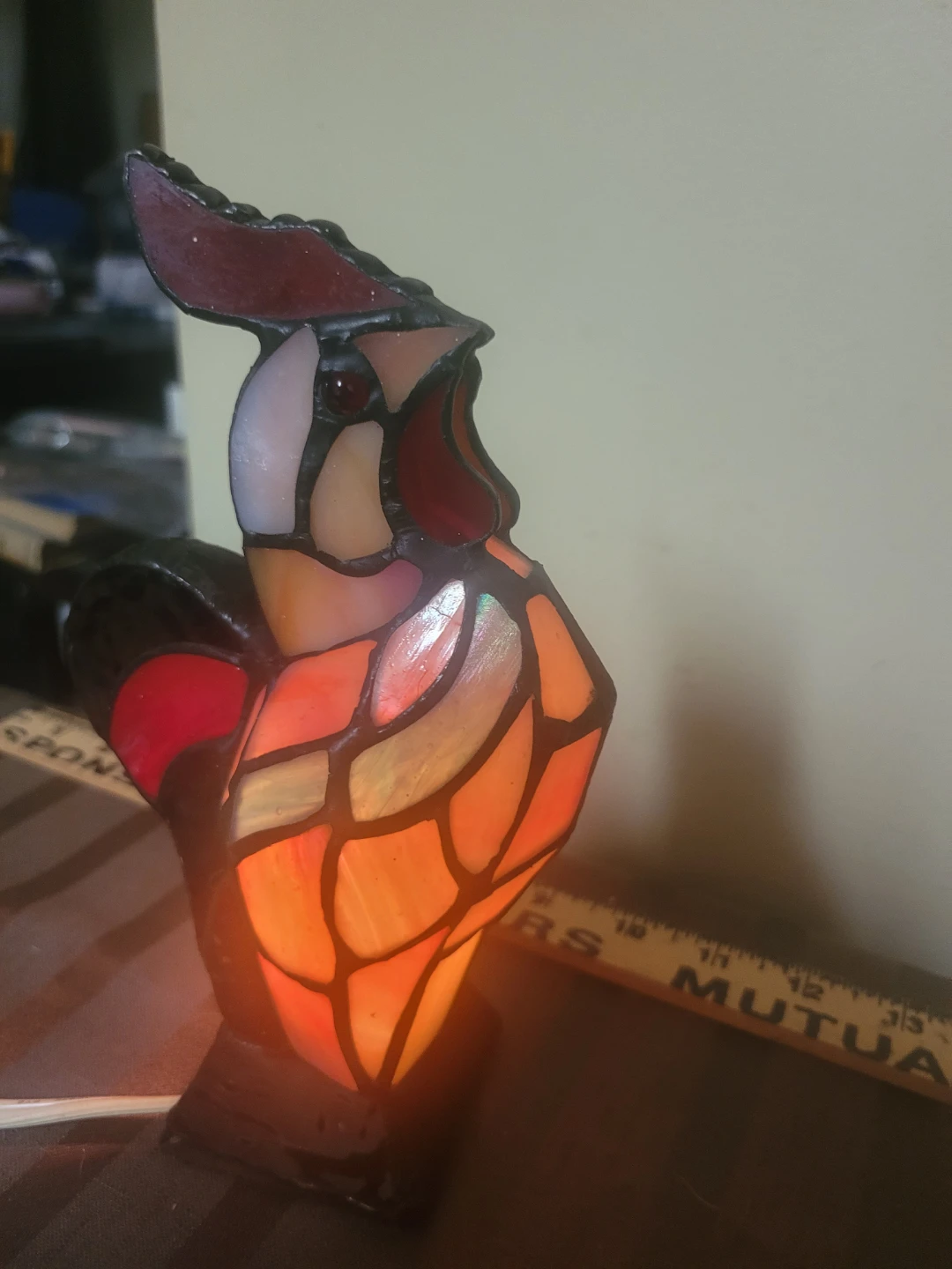 Stained Glass electric nigth Rooster table Lamp - photo 2