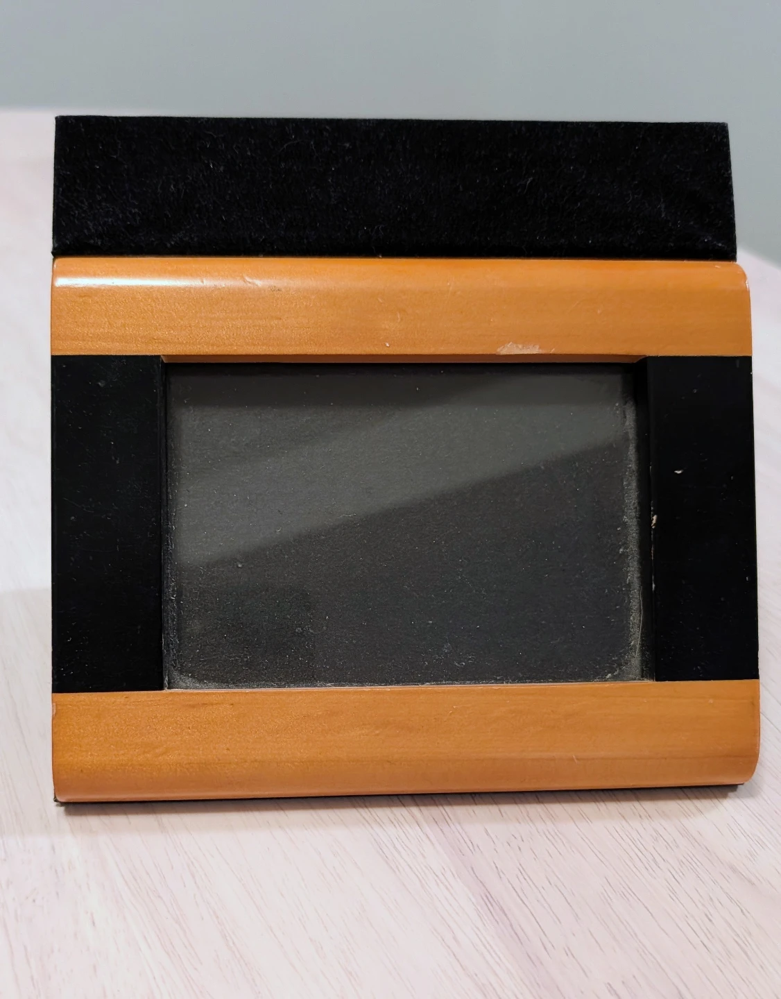 Black Velvet Photo Album with Wooden Trim