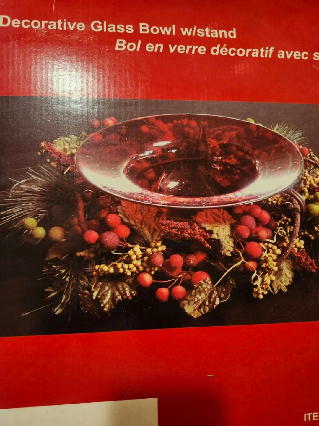 Decorative Glass Bowl with Stand