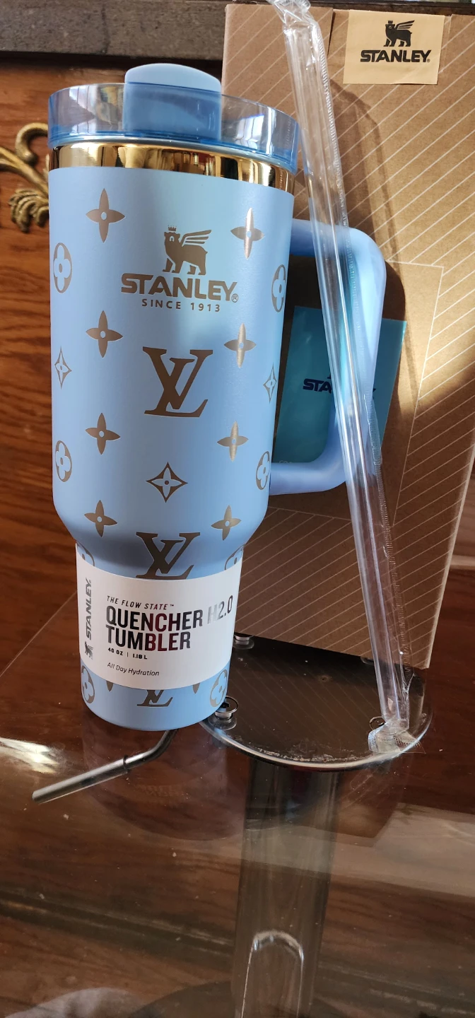 Stanley Quencher H2.0 Tumbler 40 oz - Light Blue LV Print
