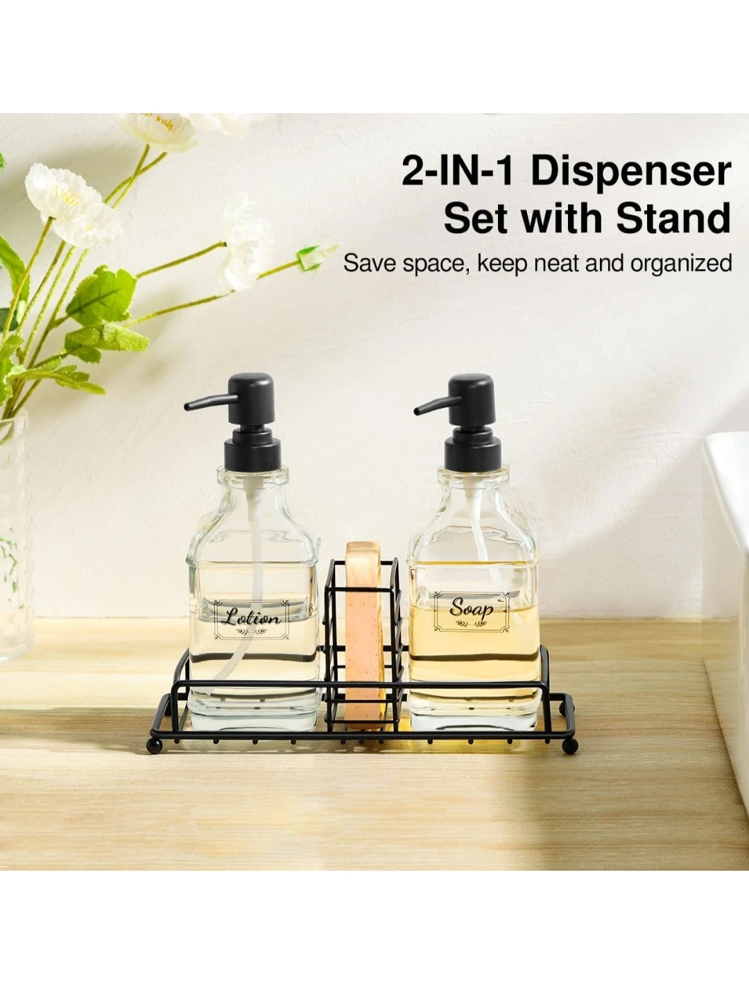 2-in-1 Soap and Lotion Dispenser Set with Stand🥕 - photo 2