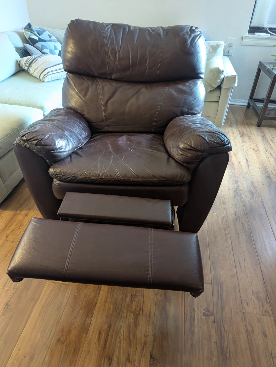 Brown Leather Recliner Chair - photo 2