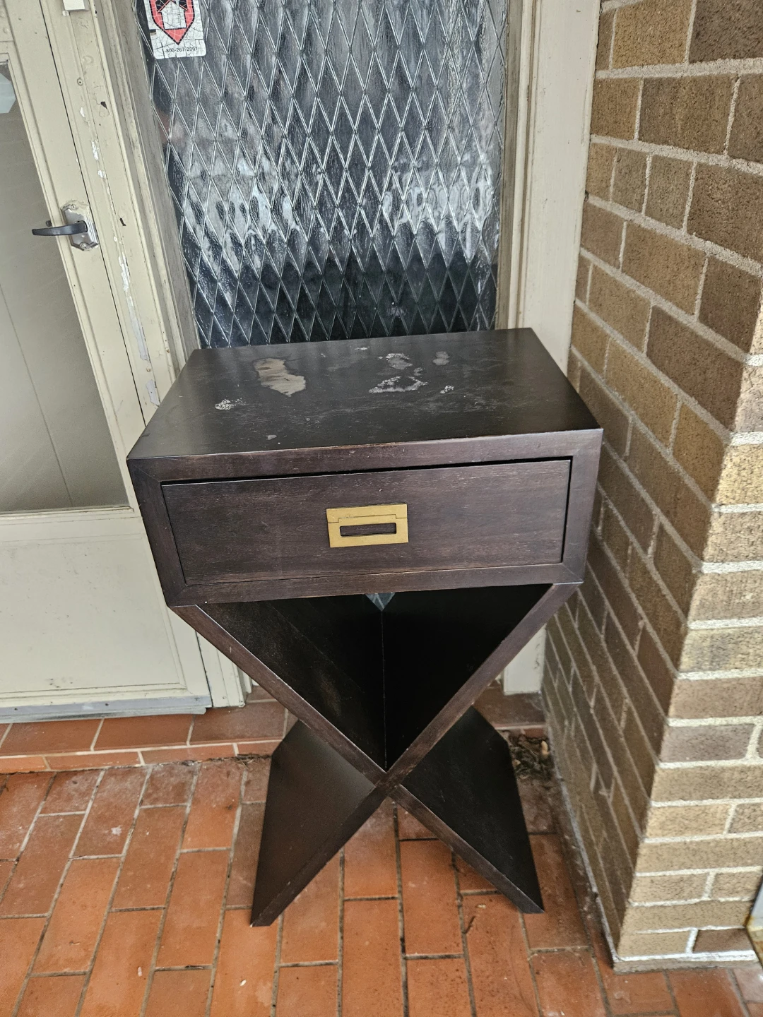 🥕(Free) Dark Wood Accent Table with Drawer
