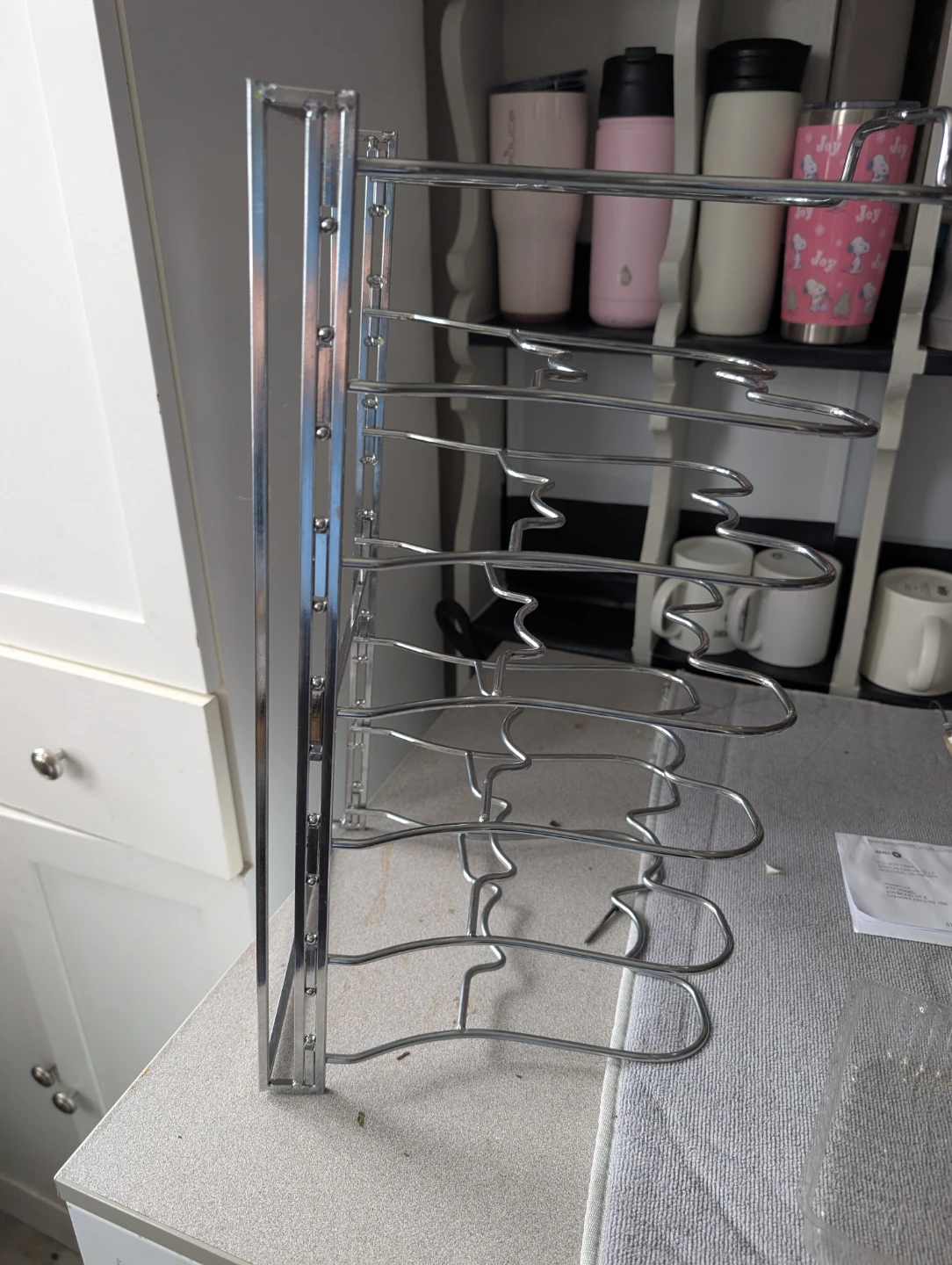Silver Metal Pot Lid Organizer Rack - photo 4