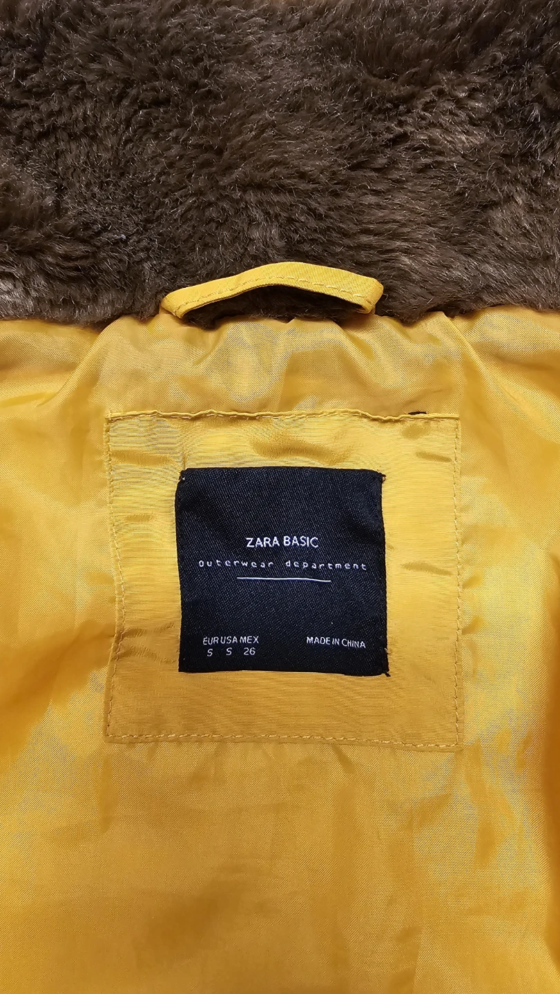 Zara Quilted Puffer Jacket - Mustard Yellow - Size S - photo 5