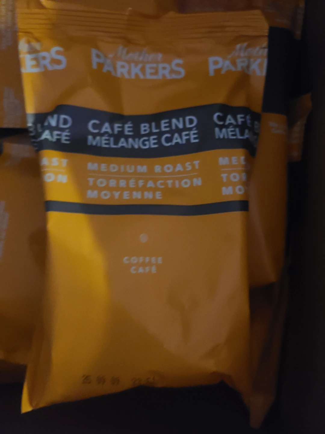 64 single bags of Mother Parkers Coffee Blend Medium Roast