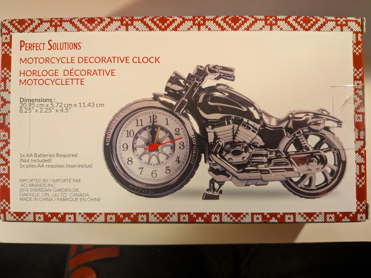 Perfect Solutions Motorcycle Decorative Clock