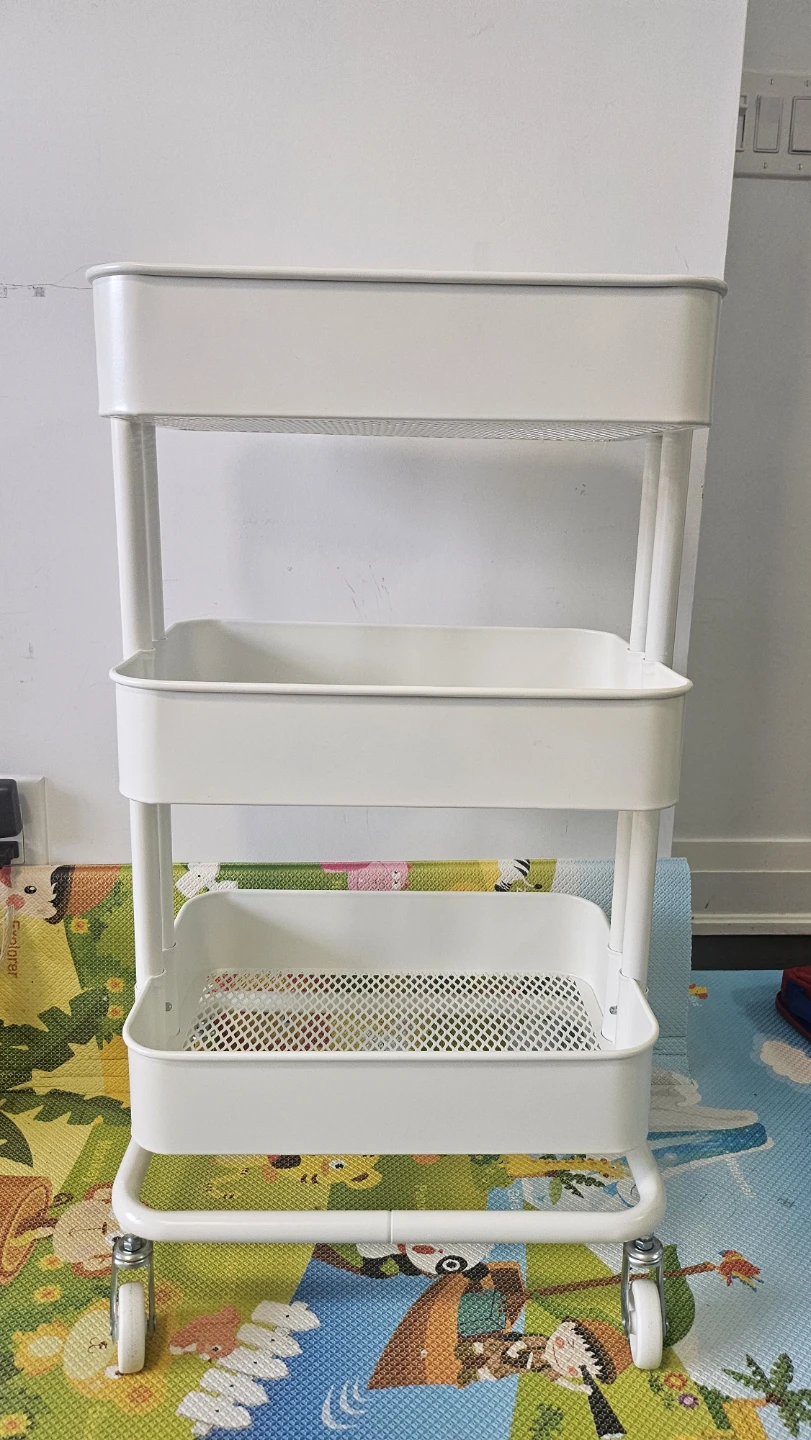 Ikea White 3-Tier Rolling Storage Cart