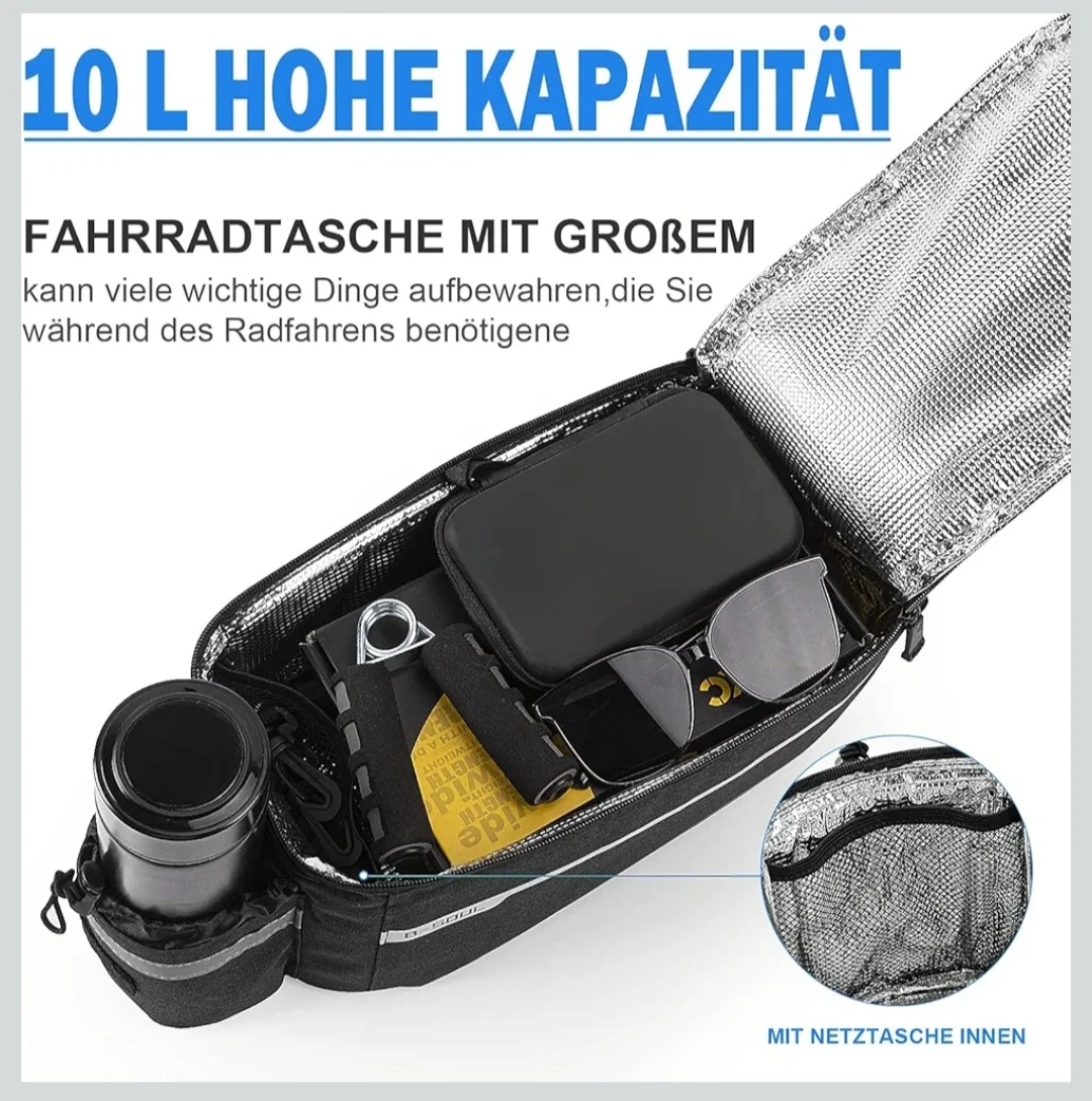 Bicycle Rear Frame Bag,Insulated Hanging Bag,Reflective Strip,.. - photo 3