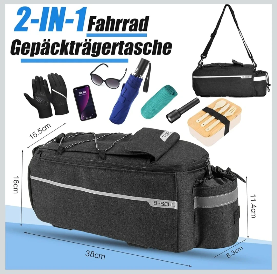 Bicycle Rear Frame Bag,Insulated Hanging Bag,Reflective Strip,.. - photo 4