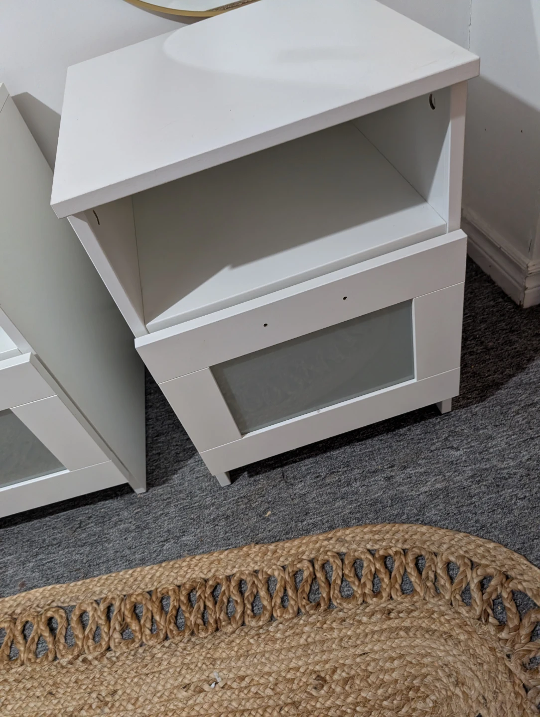 White Bedside Tables with Drawer - Set of 2 - photo 2
