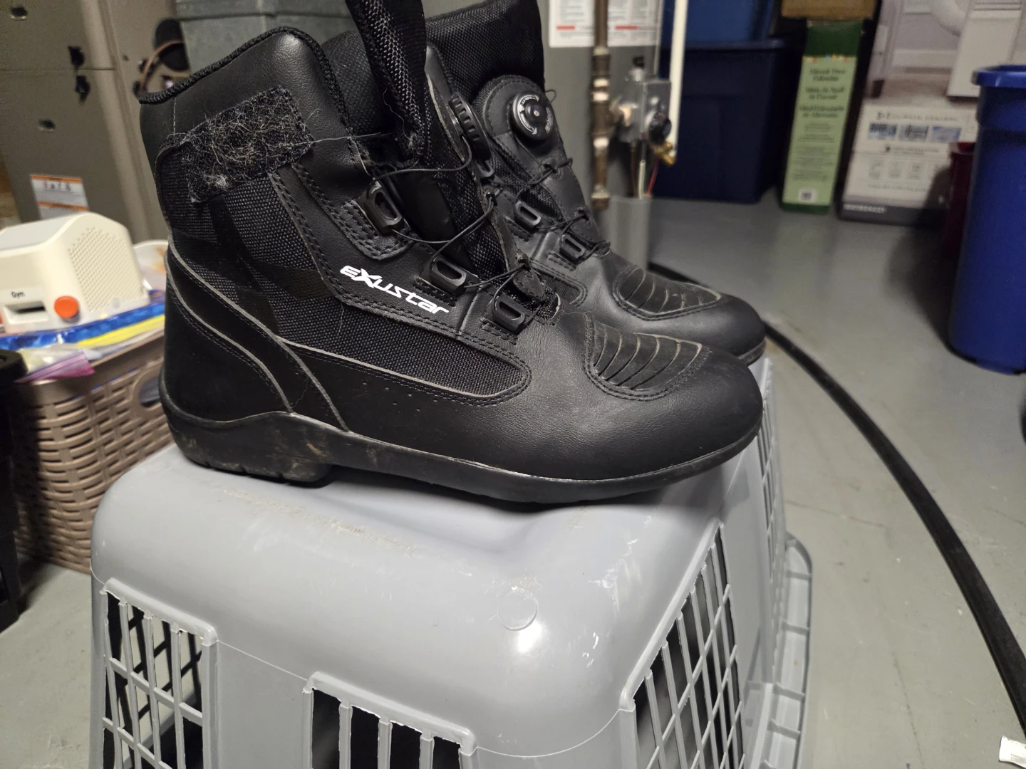 Exustar Motorcycle Boots Size 10 US Black