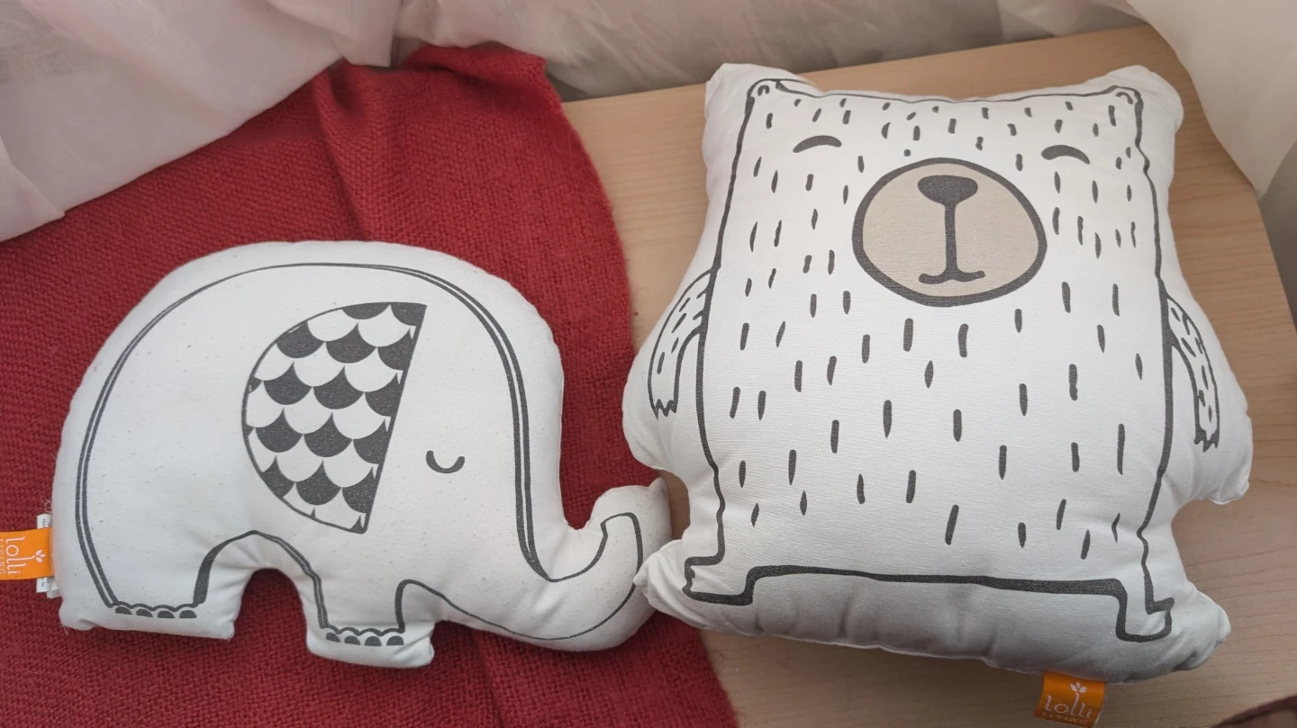 Lolli & Co Elephant & Bear Plush Pillows