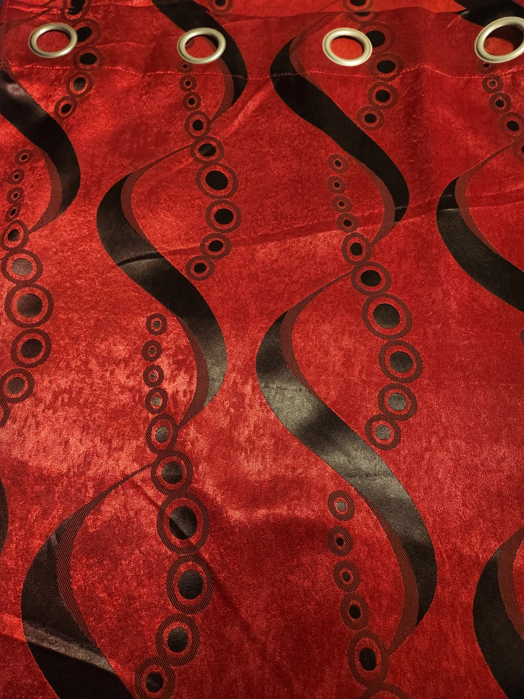 Red and Black Patterned Curtains - photo 4