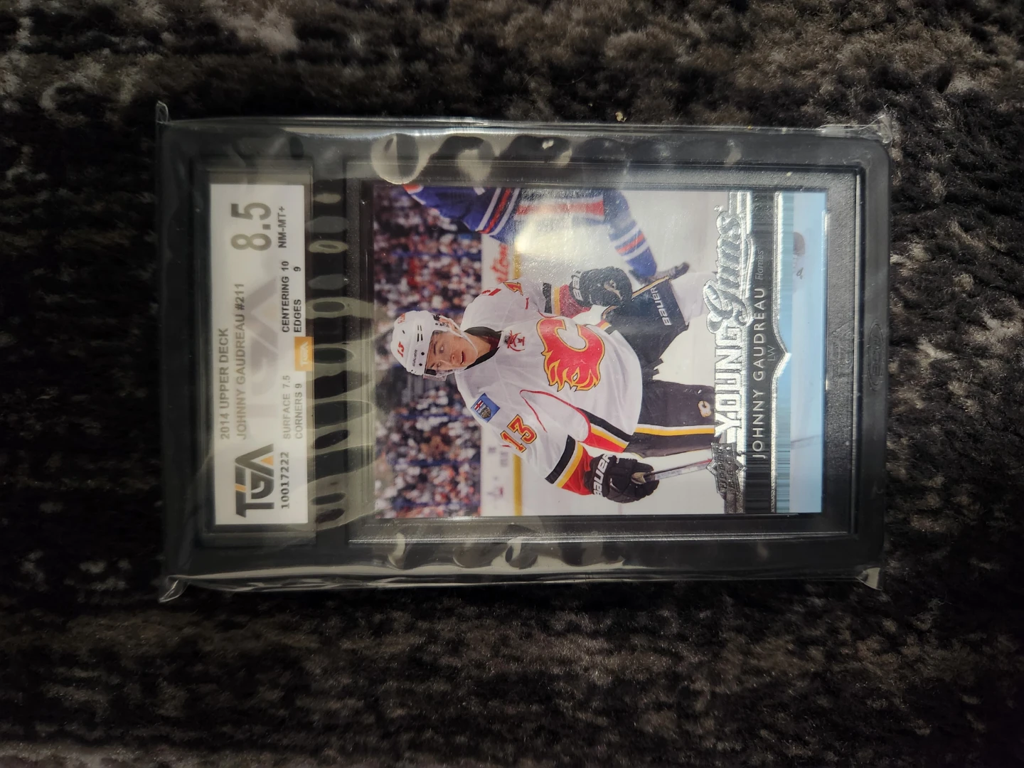 2014-15 Upper Deck Johnny Gaudreau Young Guns RC Graded PSA 8.5