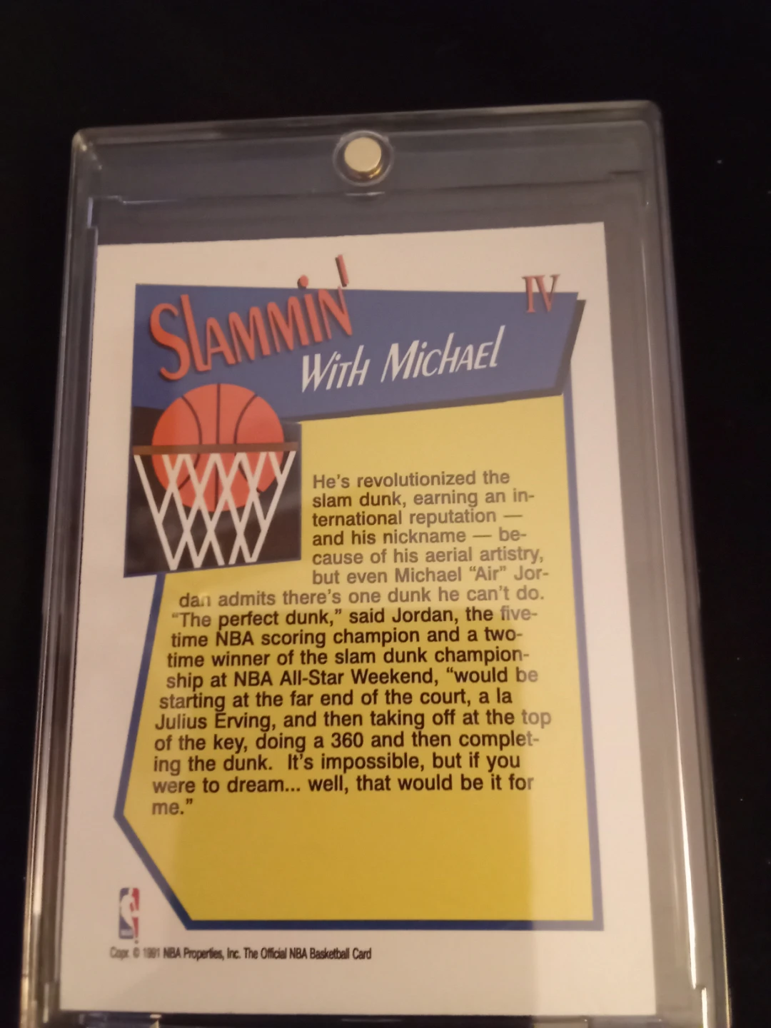 1991 NBA Hoops Michael Jordan Slam Dunk Champion Trading Card - photo 2