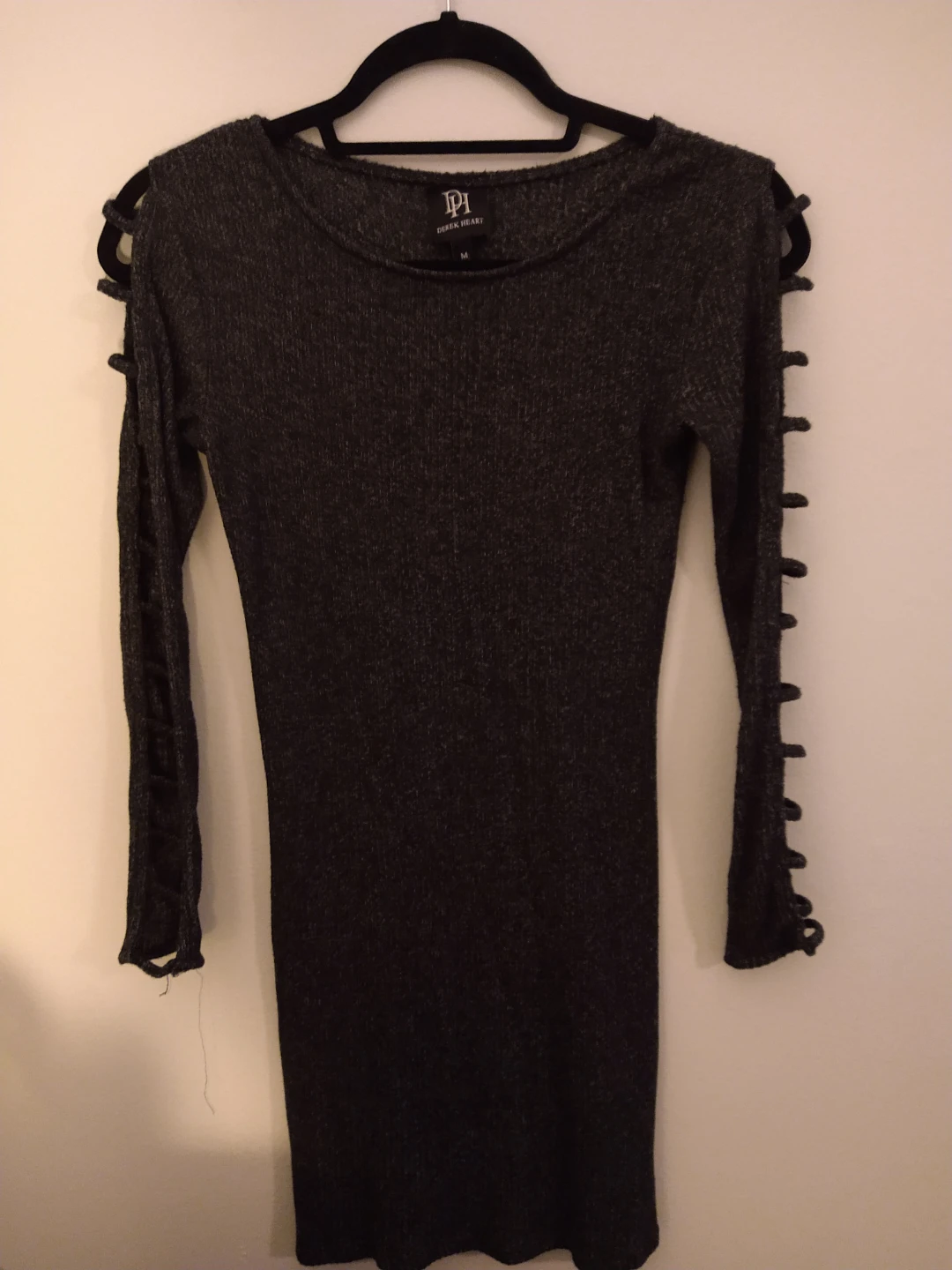 Derek Heart Grey long sleeve bodycon dress cut out sleeves - photo 4