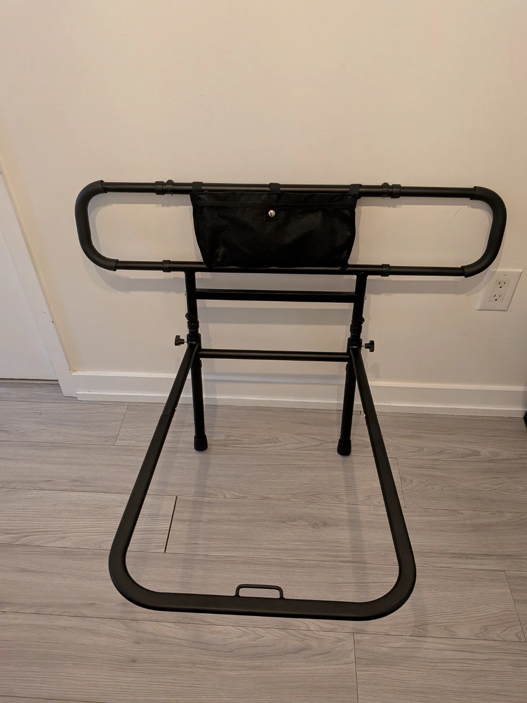 Black Bed Rail with Storage Pouch