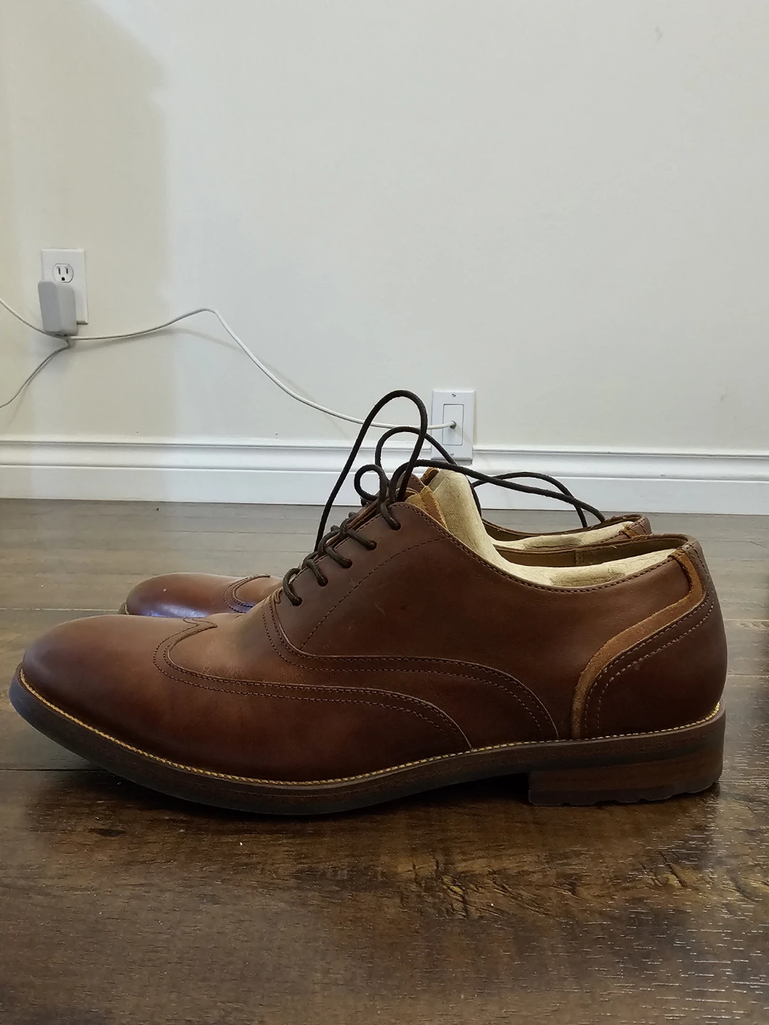 ALDO Brown Leather Wingtip Oxford Dress Shoes - photo 2