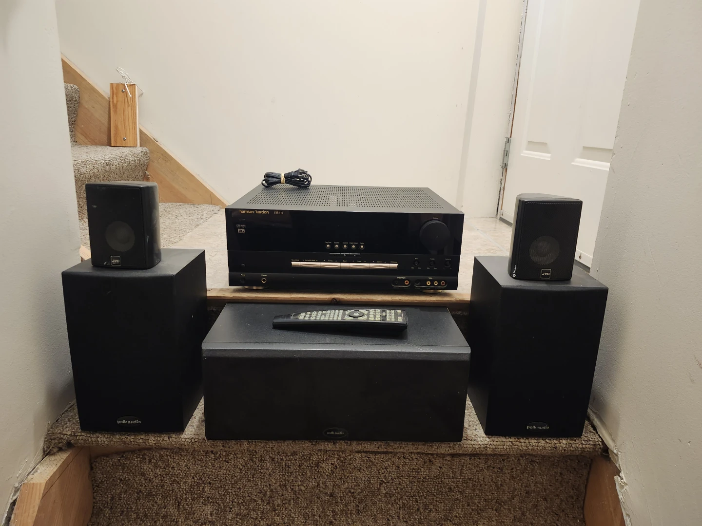 Harman Kardon AVR 110 Receiver with Polk Audio and JVC Speakers