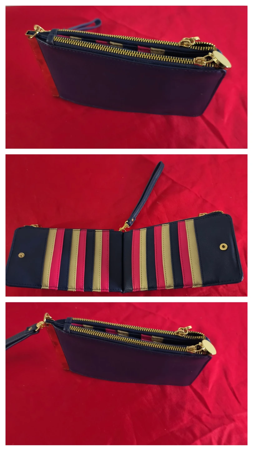 Blue Stripe Wristlet Wallet